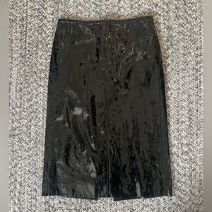 J. Crew Collection Laminated Line Black Pencil Skirt, Size 6